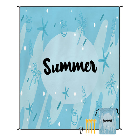 Style STD-001-22 Blue Quick Dry Beach Mat Sand Proof Waterproof Outdoor Picnic Blanket - Compact & Lightweight