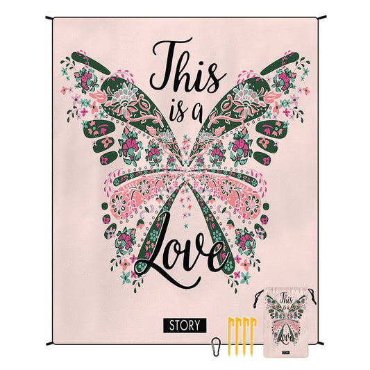 Style STD-001-28 Pink Quick Dry Beach Mat Sand Proof Waterproof Outdoor Picnic Blanket - Compact & Lightweight